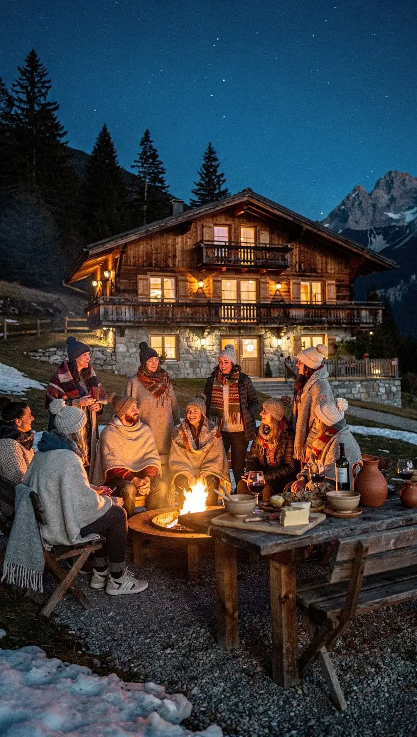 Gemütliches Ferienhaus umgeben von majestätischen Berggipfeln